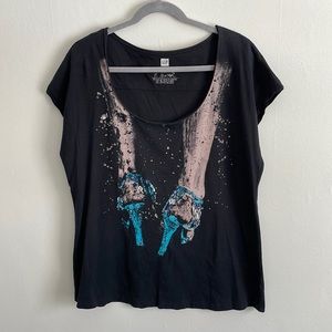 Marilyn Minter Artist Whitney Biennial & GAP Collab T-Shirt 2008  Sz XL